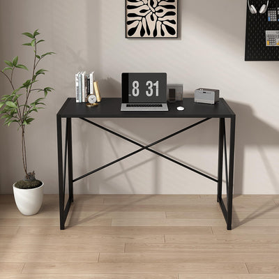 Folding Desk Workstation Foldable Computer Desk for Office Home Study Writing Table No Assembly Miami