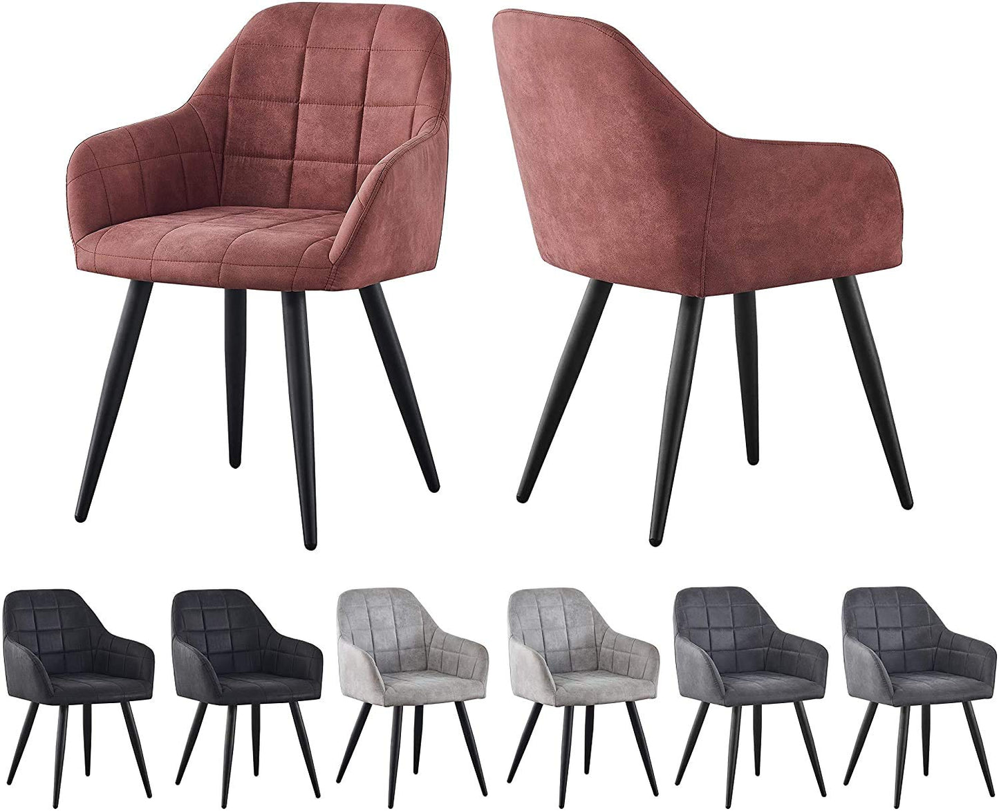 mcc direct 2x Faux Matte Suede Leather Dining Chairs Accent Chairs home & restaurants Adrian
