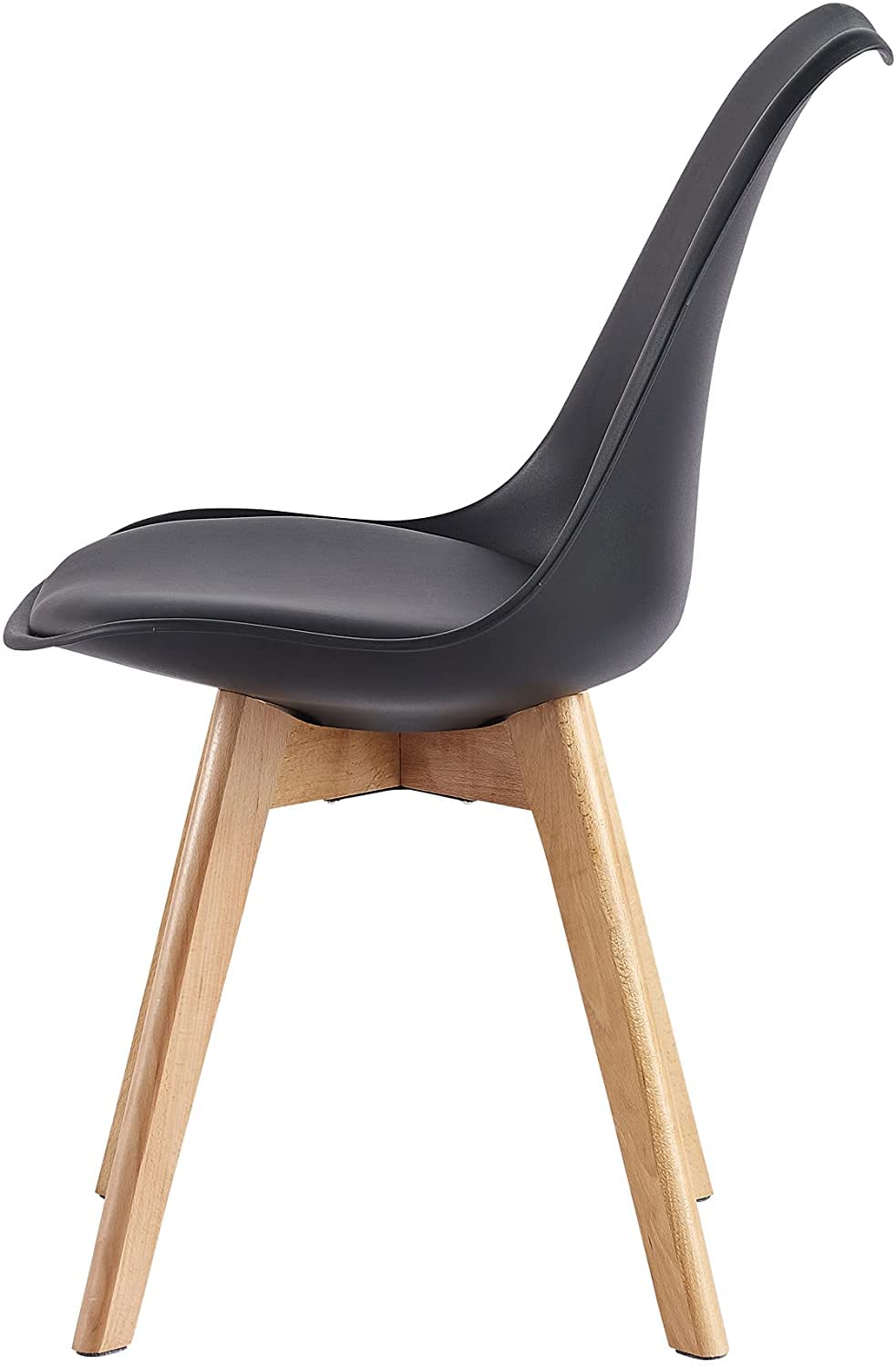 Set of 2 Dining Chairs Wooden Legs Soft Cushion Pad Stylish DELUXE Retro Lounge Dining Office EVA