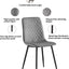 mcc direct Set of 4 Designer Velvet Fabric Dining Chairs Metal Legs Lexi Chairs