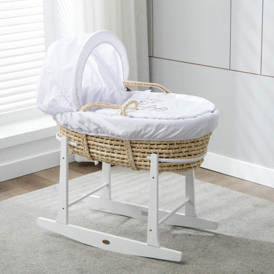 Full Set Deluxe Palm Moses Basket With Dressing & Rocking Stand