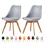 Set of 2 Dining Chairs Wooden Legs Soft Cushion Pad Stylish DELUXE Retro Lounge Dining Office EVA