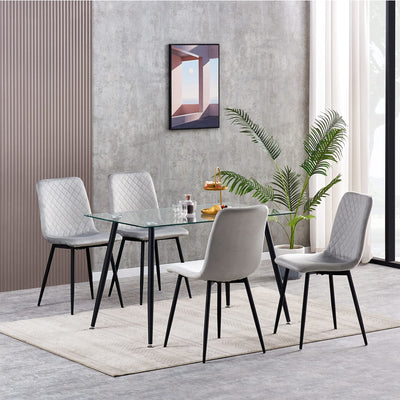 mcc direct Set of 4 Designer Velvet Fabric Dining Chairs Metal Legs Lexi Chairs