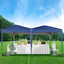 Gazebo Pop-up  3m x 6m with Sides Wind Bars & 6 Weight Bags & Silver Protective Layer Waterproof