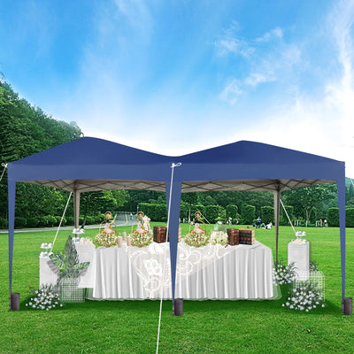 Gazebo Pop-up  3m x 6m with Sides Wind Bars & 6 Weight Bags & Silver Protective Layer Waterproof