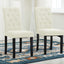 mcc direct Set of 2 Lined Fabric Dining Chairs With Solid Wooden Legs