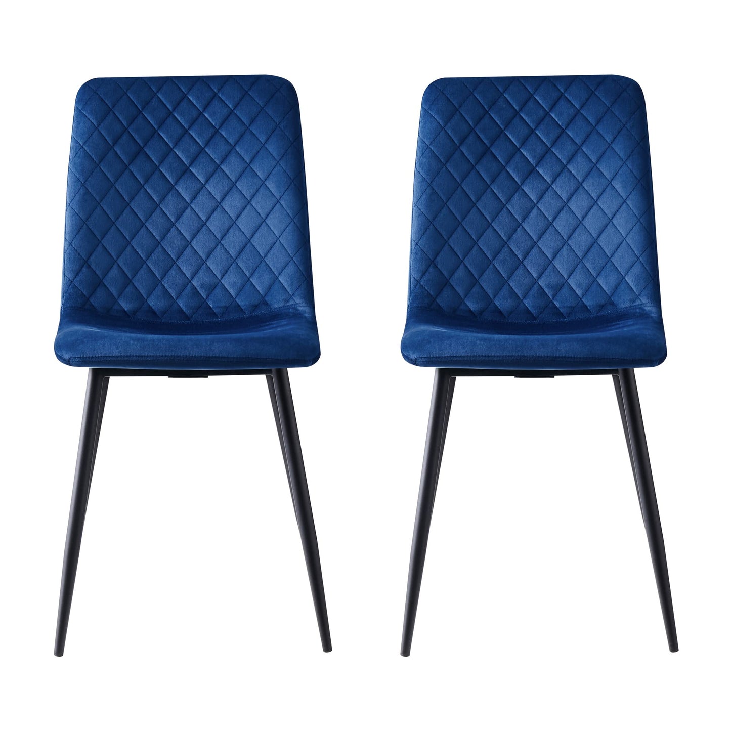 Set of 2 Designer Velvet Fabric Dining Chairs Metal Legs Lexi Chairs