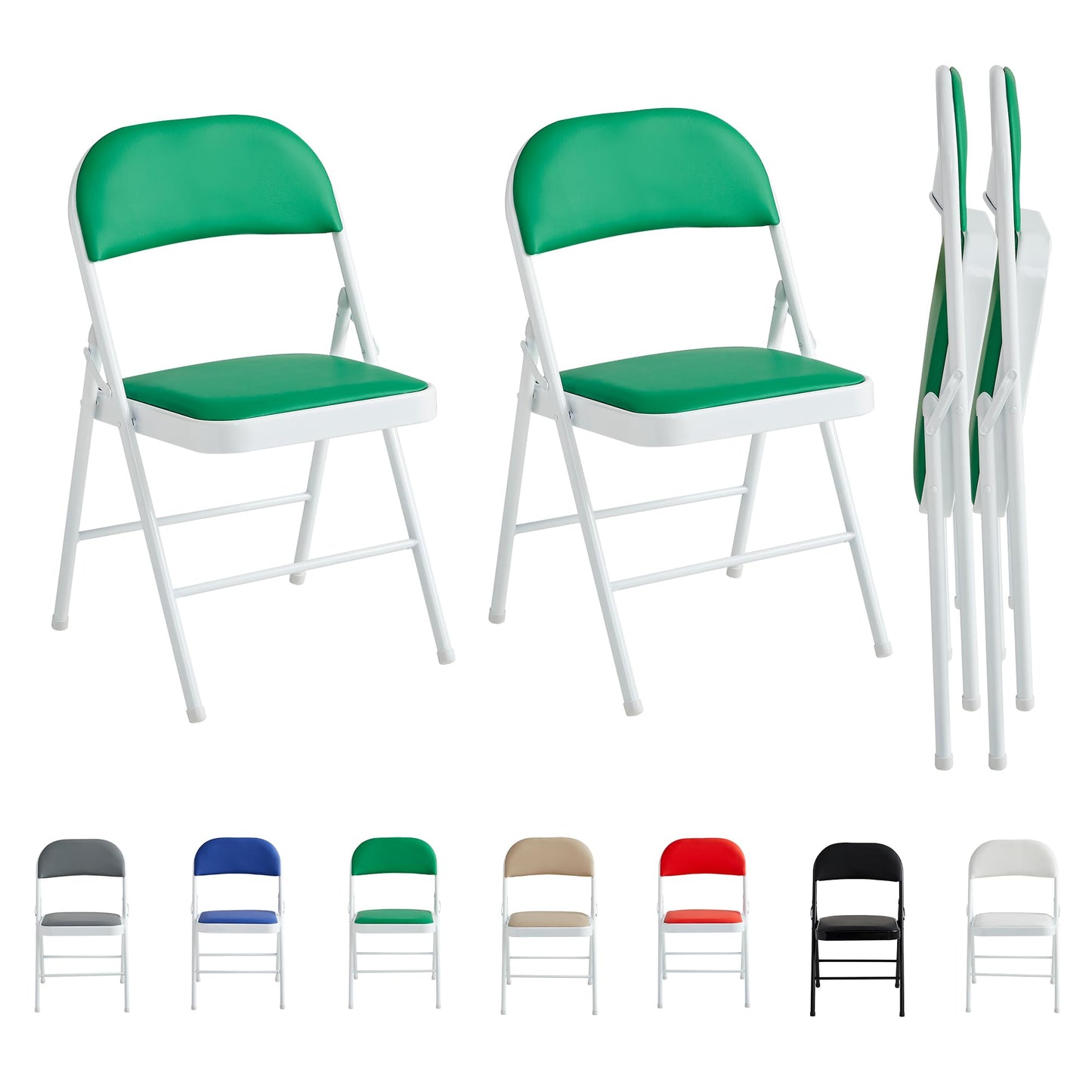 Folding Chairs Black White Blue Red Green Grey Beige