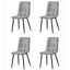 Set of 4 Faux Matte Suede Leather Dining Chairs With metal Legs home& restaurants henri