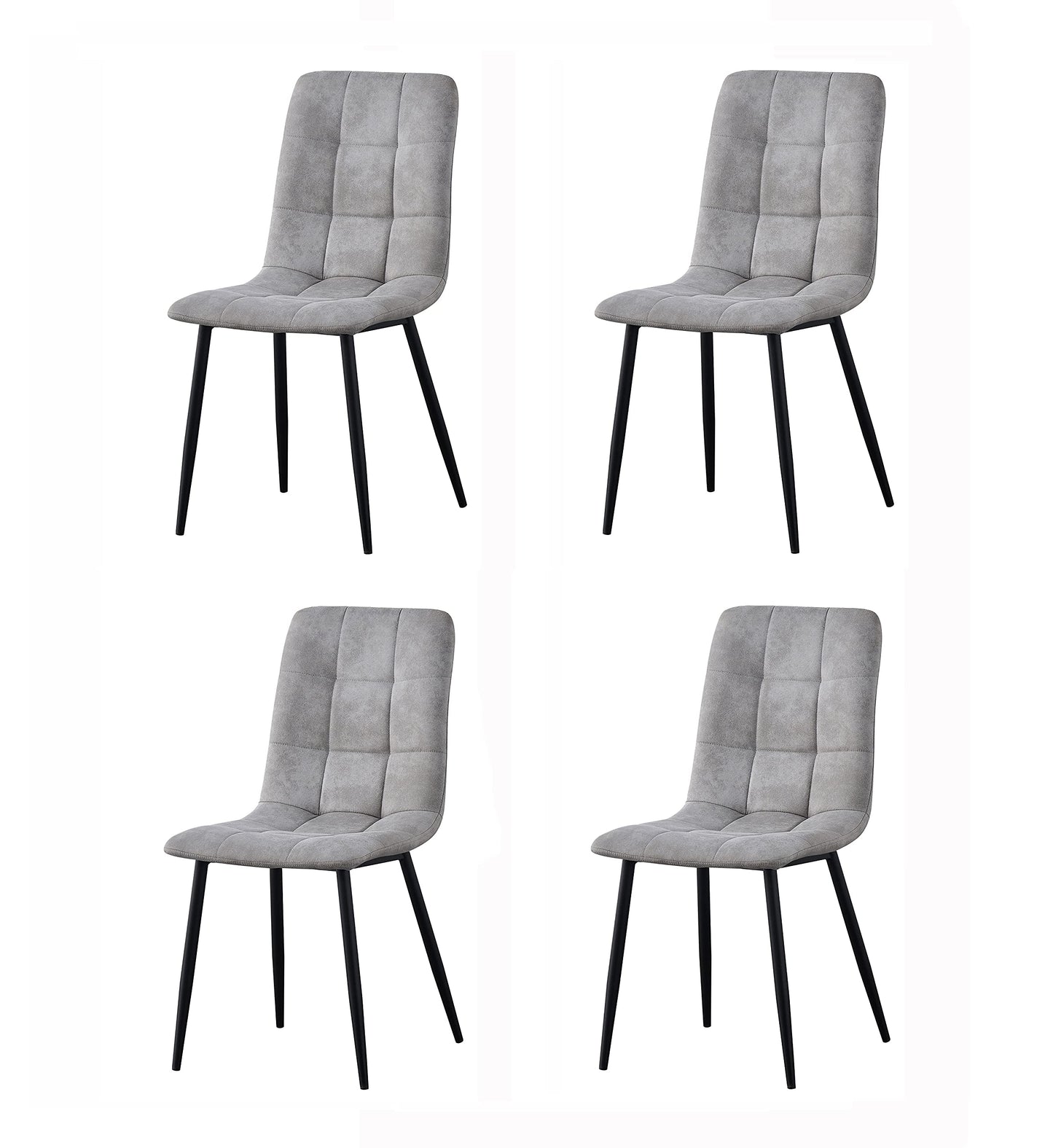 Set of 4 Faux Matte Suede Leather Dining Chairs With metal Legs home& restaurants henri