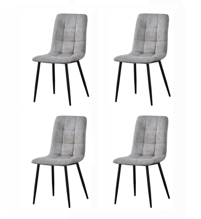 mcc direct Set of 4 Faux Matte Suede Leather Dining Chairs With metal Legs home& restaurants henri [Black*Grey *Light Grey* Pink]