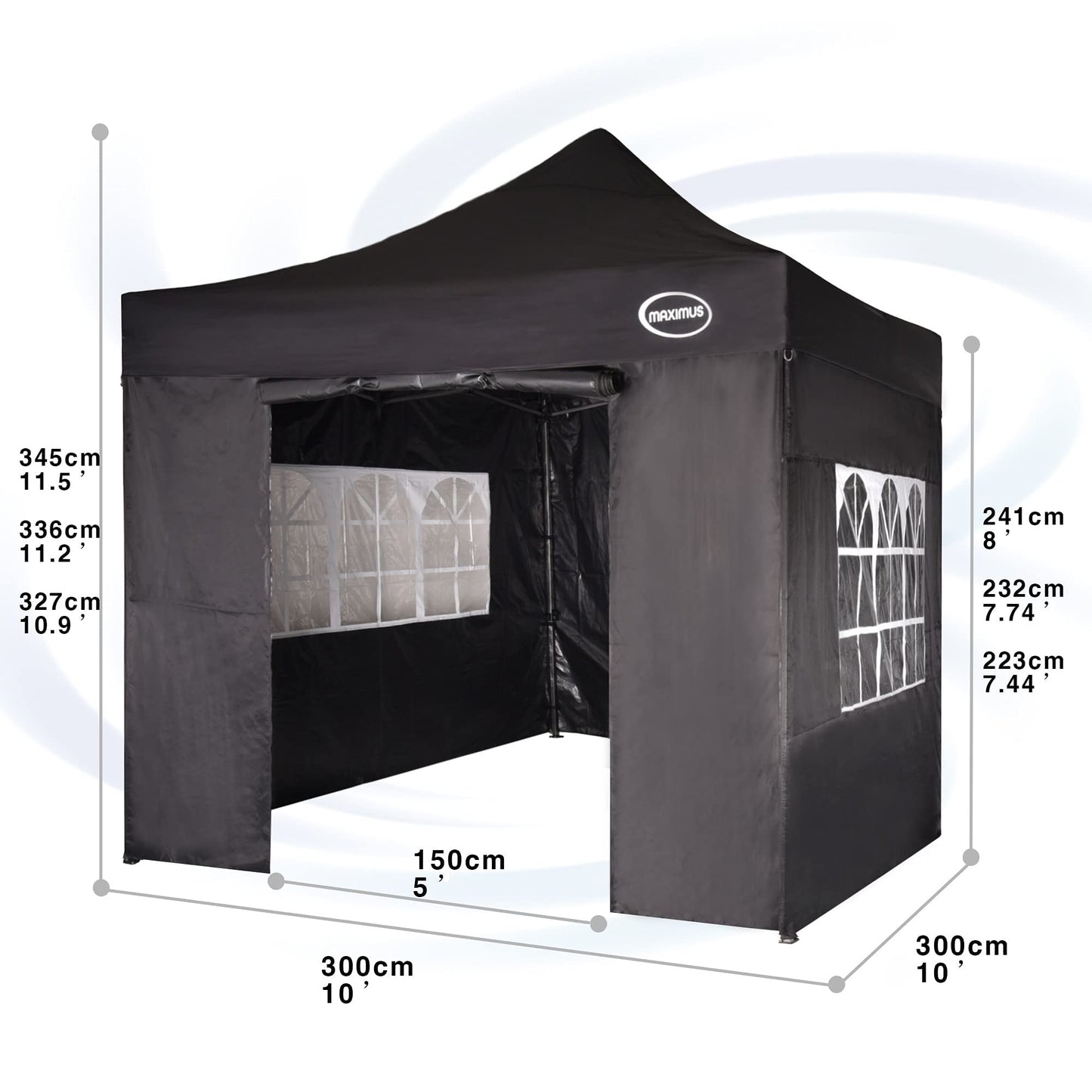 MAXIMUS HEAVY DUTY POP UP GAZEBO 3m x 3m COMMERCIAL MARKET STALL